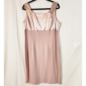 Vintage 90s  Studio I Size 16 $140 Pink Satin Bodice Sleeveless Sheath Dress